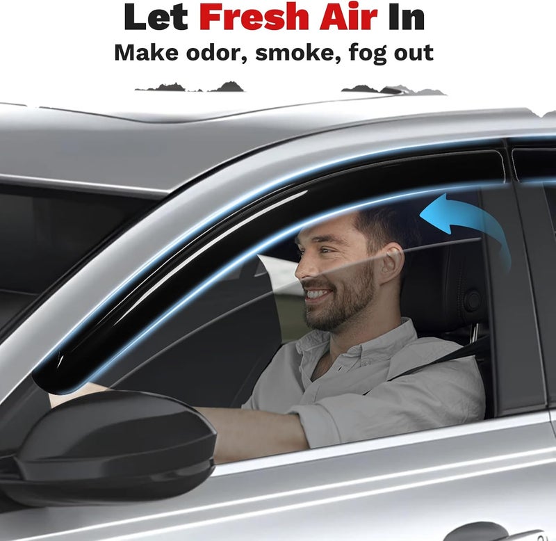 Canvcle Altima Rain Guards - Window Visors for Nissan Altima 2019-2025 2026,Outside-Mount Tape-On Side Window Wind Deflectors for Altima Accessories,Vent Visors Shades Rainproof 4PCS - Image 5